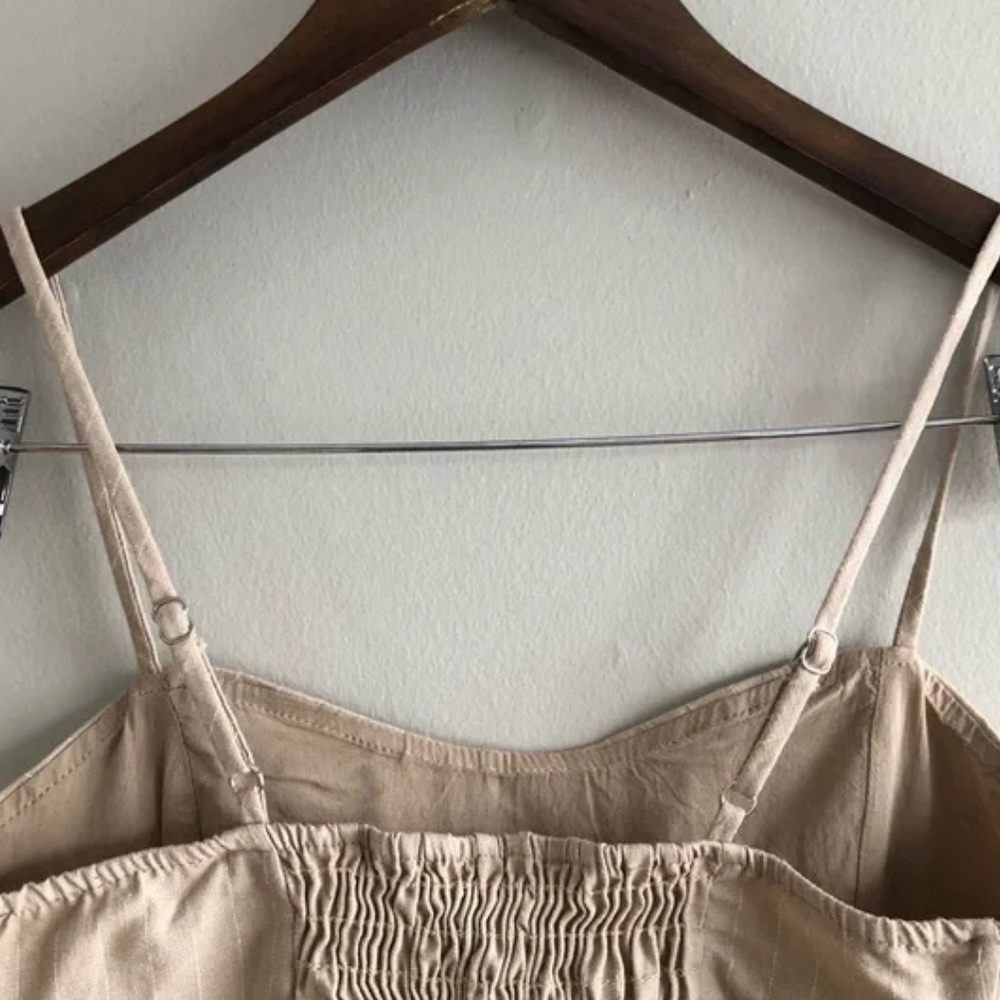 Leith Boho Button Down Spaghetti Strap Striped Br… - image 5